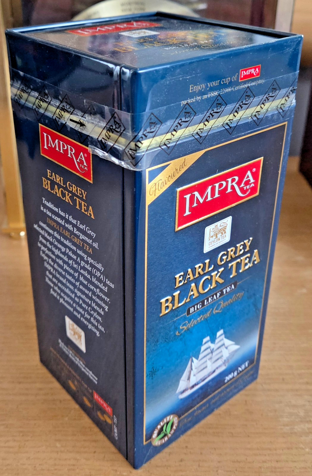 IMPRA CEYLON EARL GREY BIG LEAF SELECTED LOOSE BLACK TEA TIN 200G 7OZ