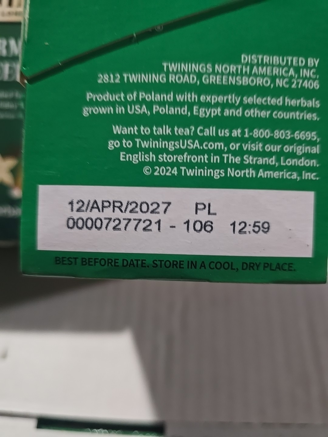 Twinings Peppermint Cheer Herbal Tea 40 Count Caffeine Free Vanilla Mint