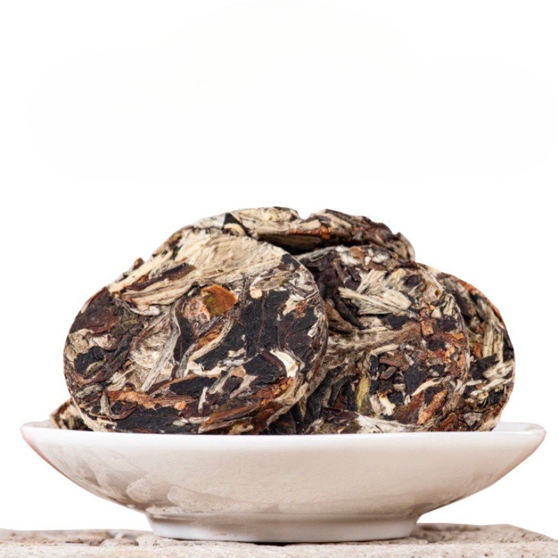 10PCS Dried Tangerine Peel White Tea Small Round Cake Yunnan Ancient Tree Cake