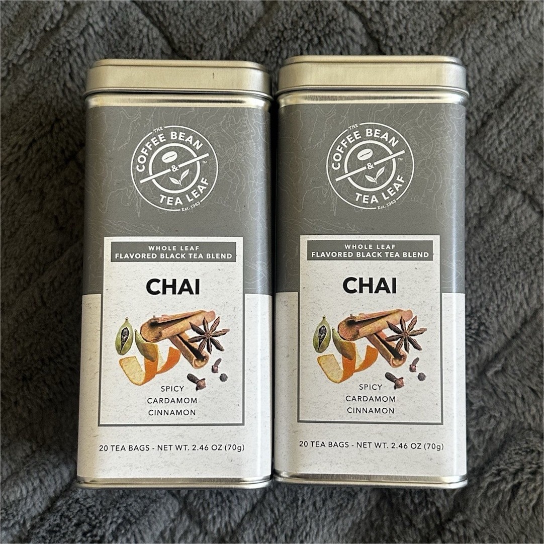The Coffee Bean & Tea Leaf Chai Tea Spicy Cardamom Cinnamon 20 Bags 2-Pack
