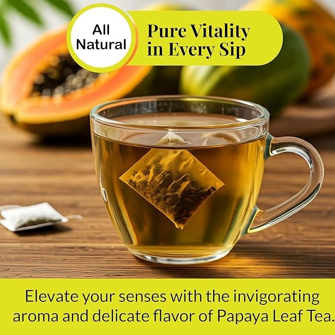 75 Papaya Leaf Tea Bags, Papaya Leaves Herbal Tea, Te de Hojas de Papaya