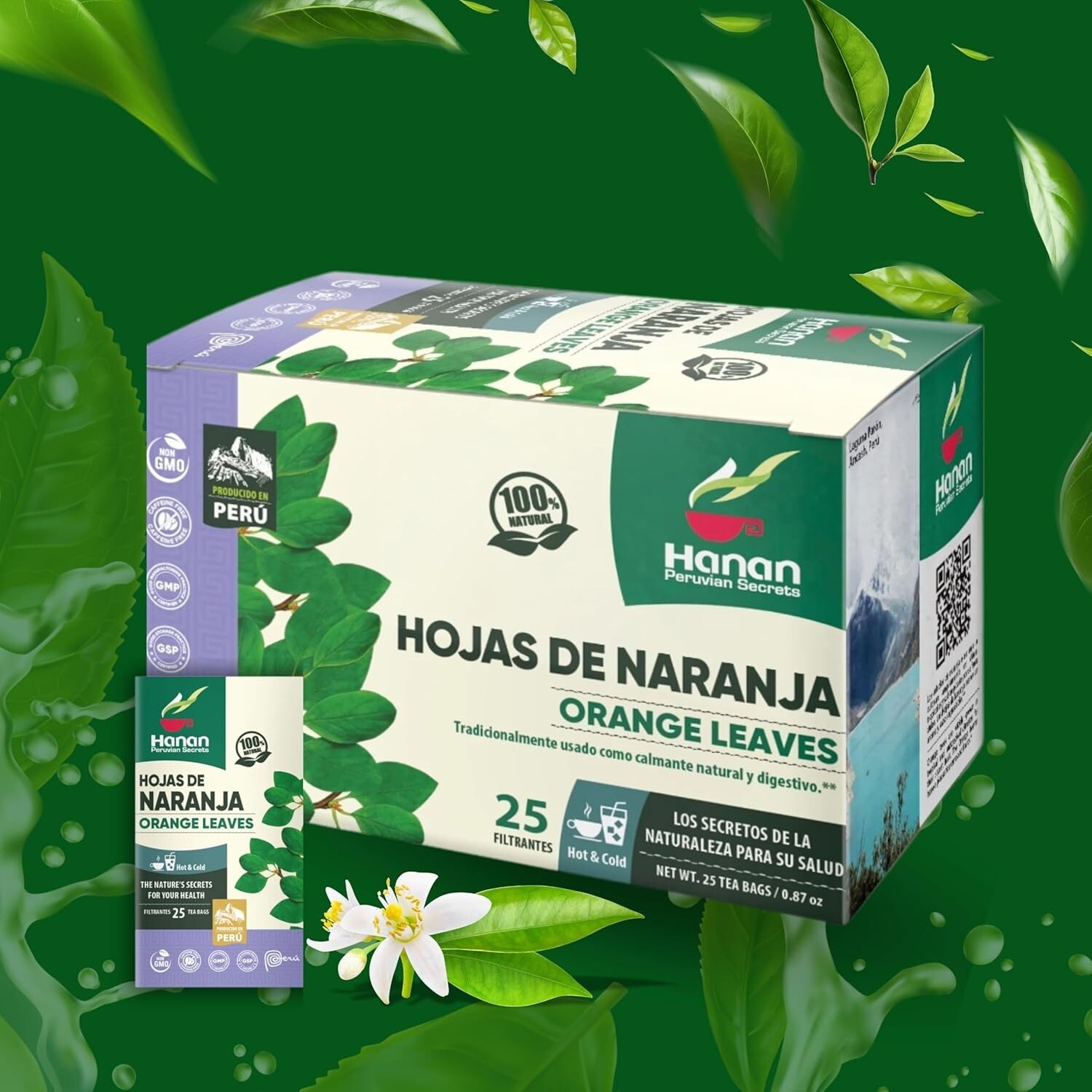 Orange Leaf 25 Herbal Tea Bags Naranjo from Peru