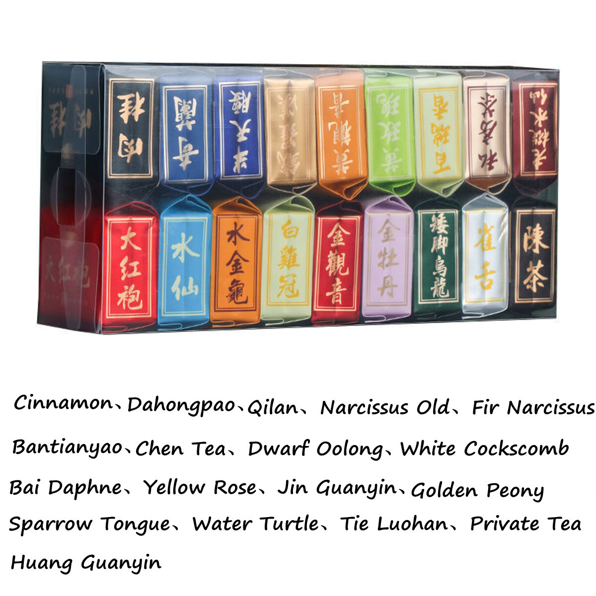 18 Kinds Oolong Tea Rock Tea Rougui Da Hong Pao Tea Shuixian Qilan 144g Box