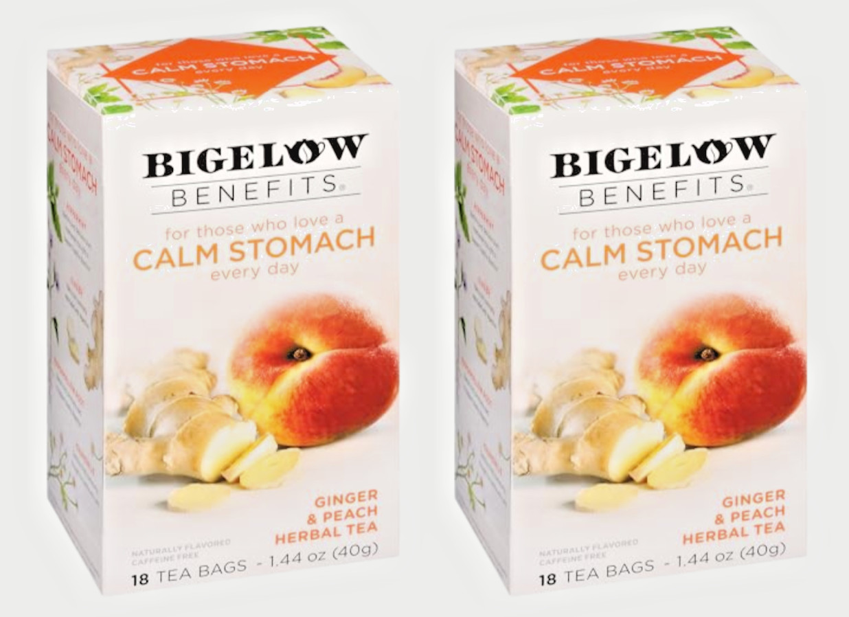 Bigelow Ginger & Peach Tea – 18 Bags Per Box (2) Boxes – 36 Bags Total