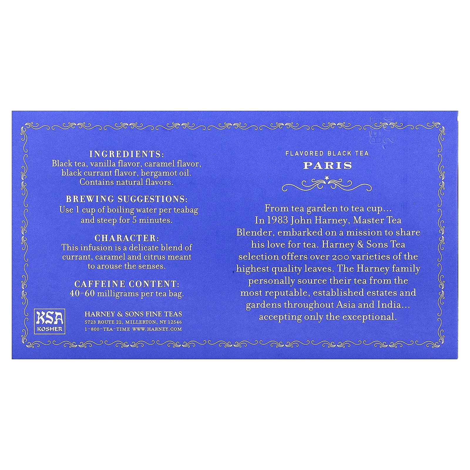 Fruity Black Tea with Bergamot, Paris , 50 Tea Bags, 3.17 oz (90 g)