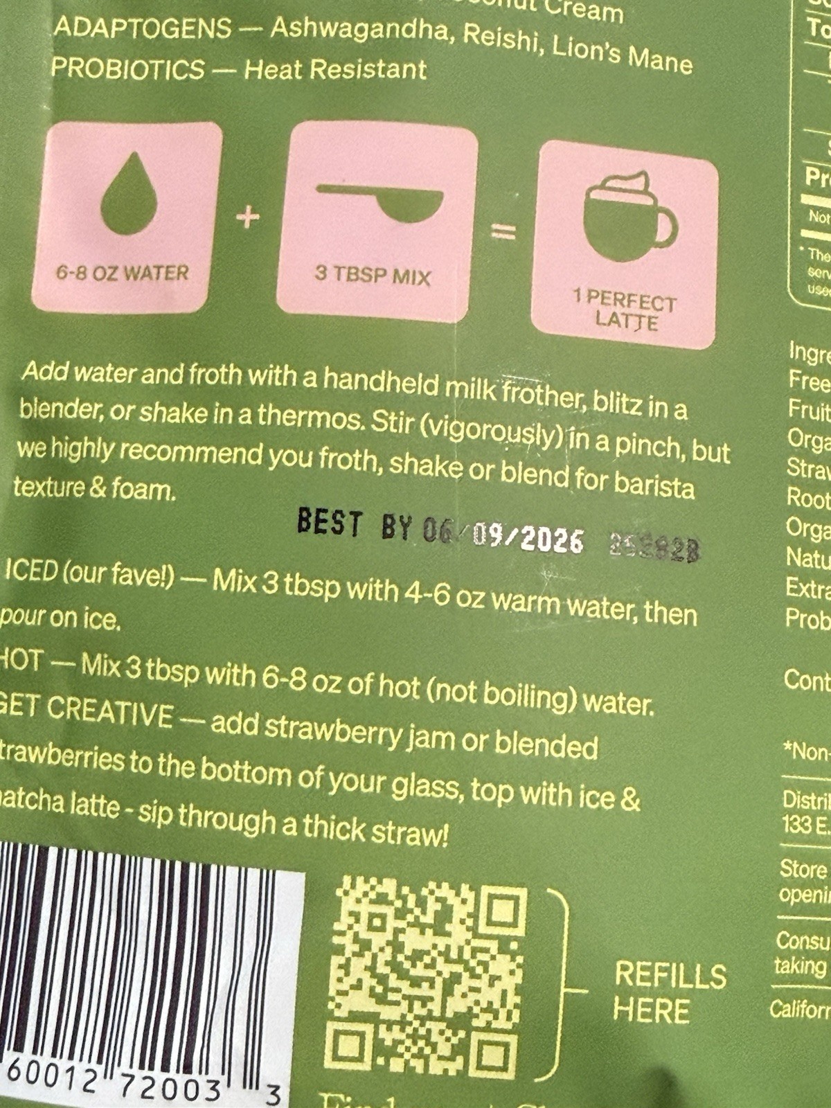 2x Clevr Iced Strawberry Matcha Superlatte 14 Servings Each Bag