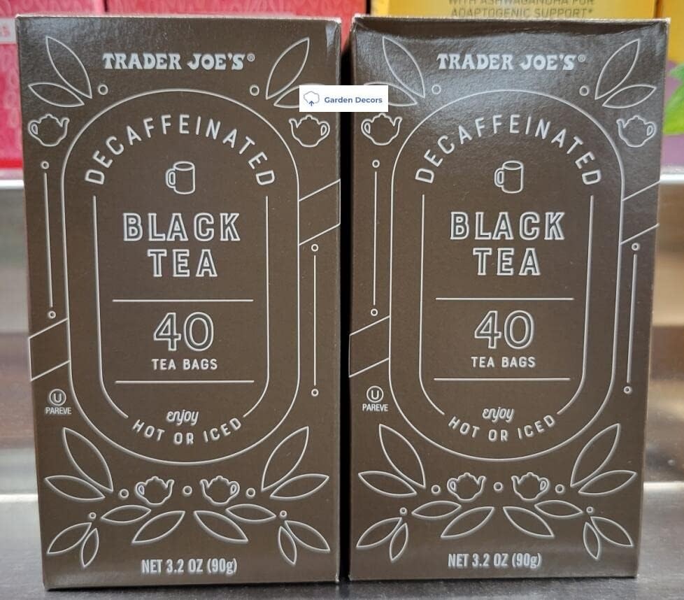 Trader Joe’s Decaffeinated Black Tea 40 Bags 3.2oz 90g (Two Boxes)