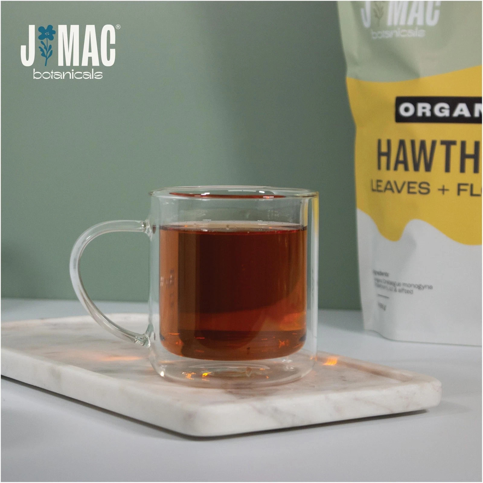 J MAC BOTANICALS Organic Hawthorn Leaves and Flower 8 oz Dried Hawthorne leaf…