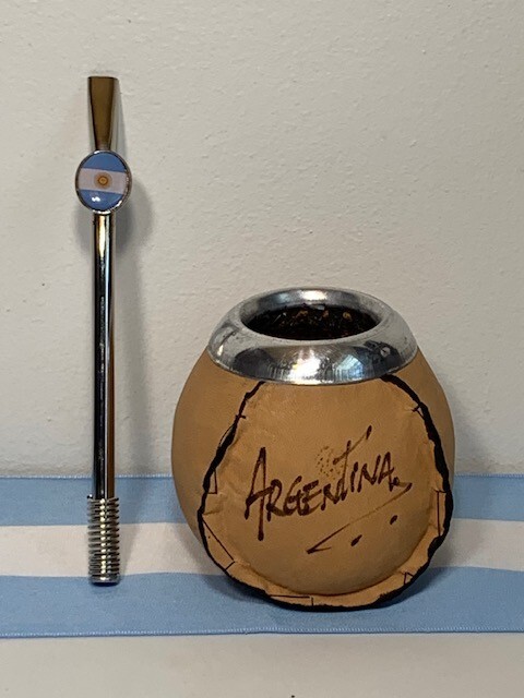 Mate cup yerba argentino – Argentina calabaza + bombilla straw Argentina