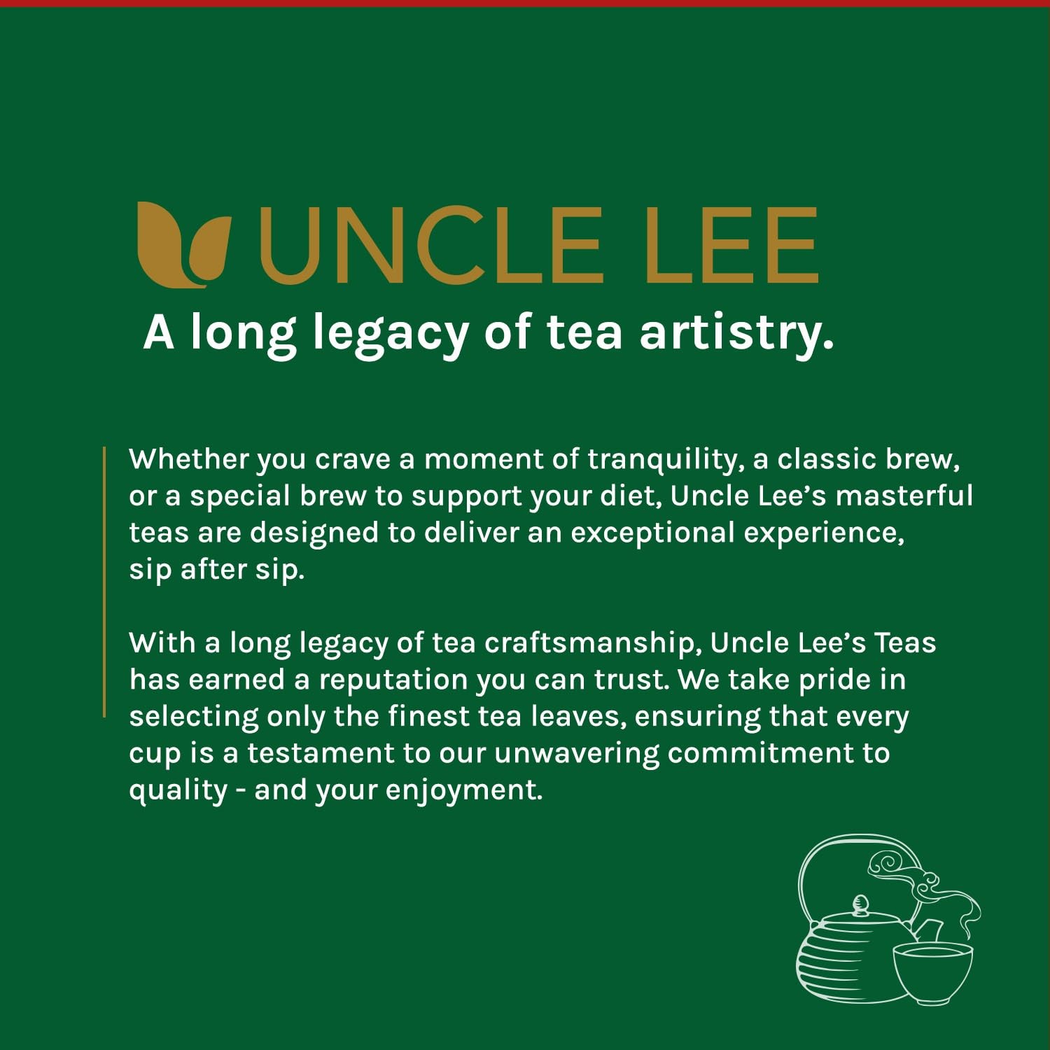 Uncle Lee’s Organic White & Green Tea Variety 2-Pack (206 Individually Wrappe…
