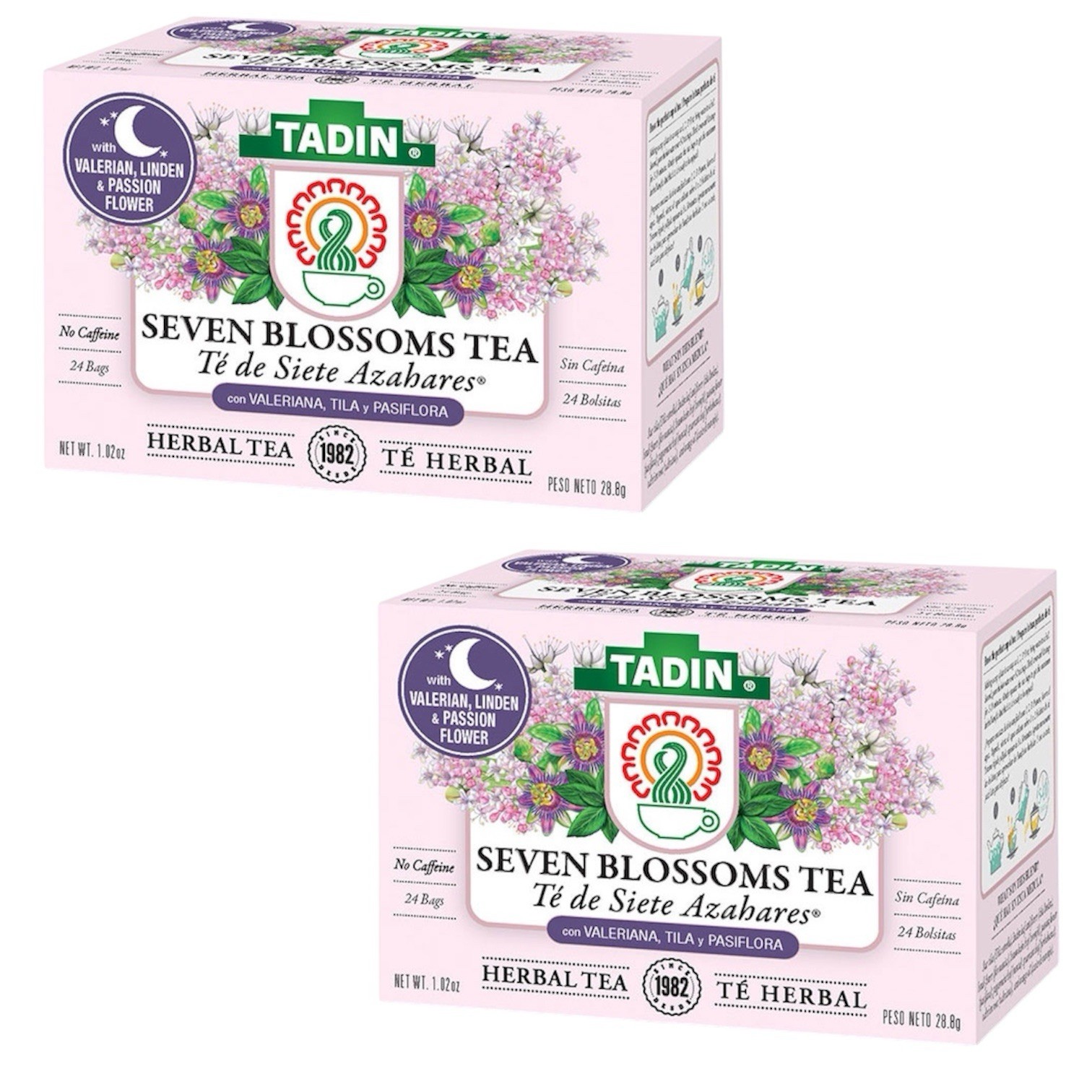 2 PACK TADIN SEVEN BLOSSOMS HERBAL TEA 48 BAGS