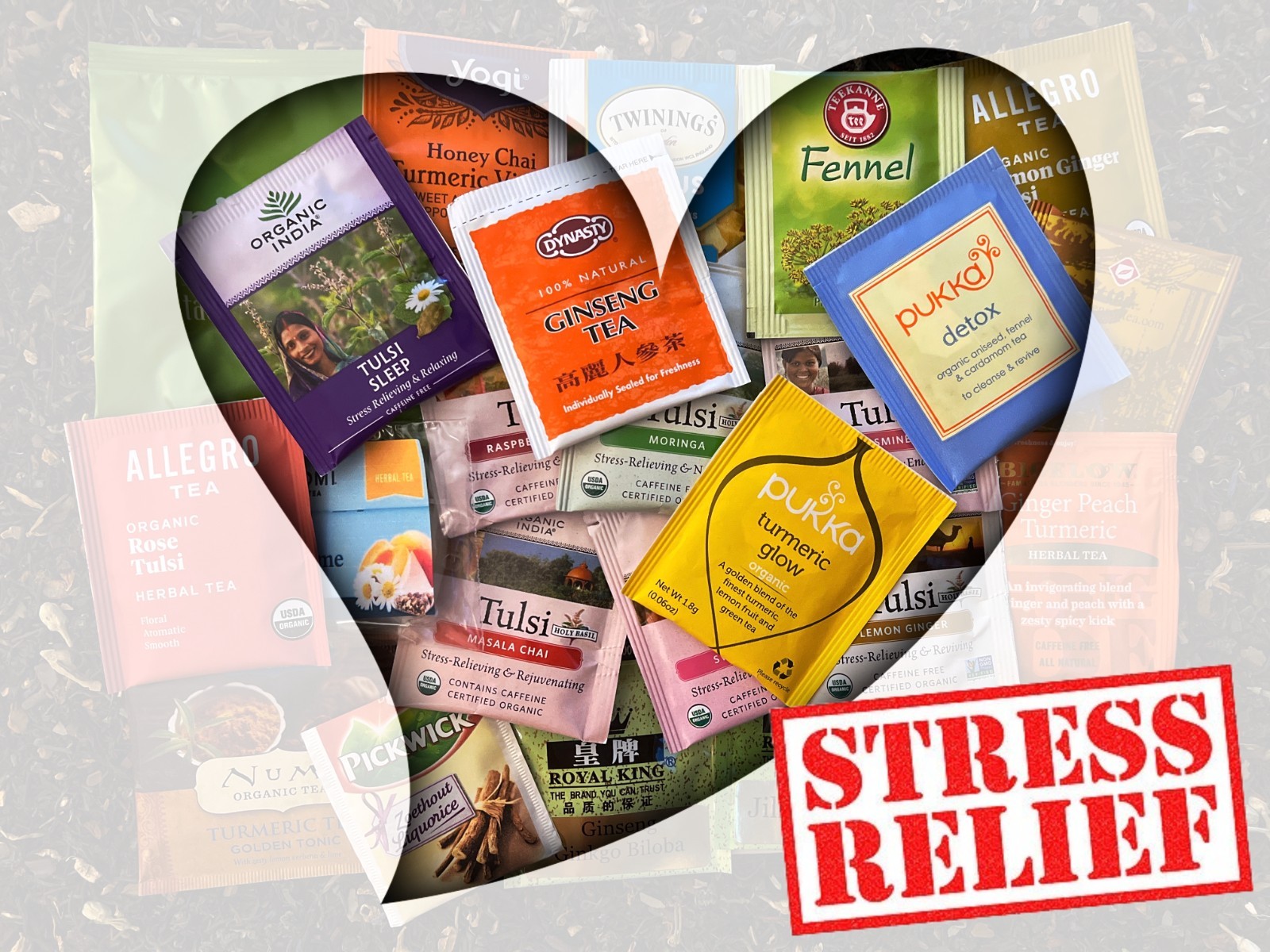 Stress Relief Tea Bag Sampler Variety Pack – 24 Single-Serve Varieties-14 Brands