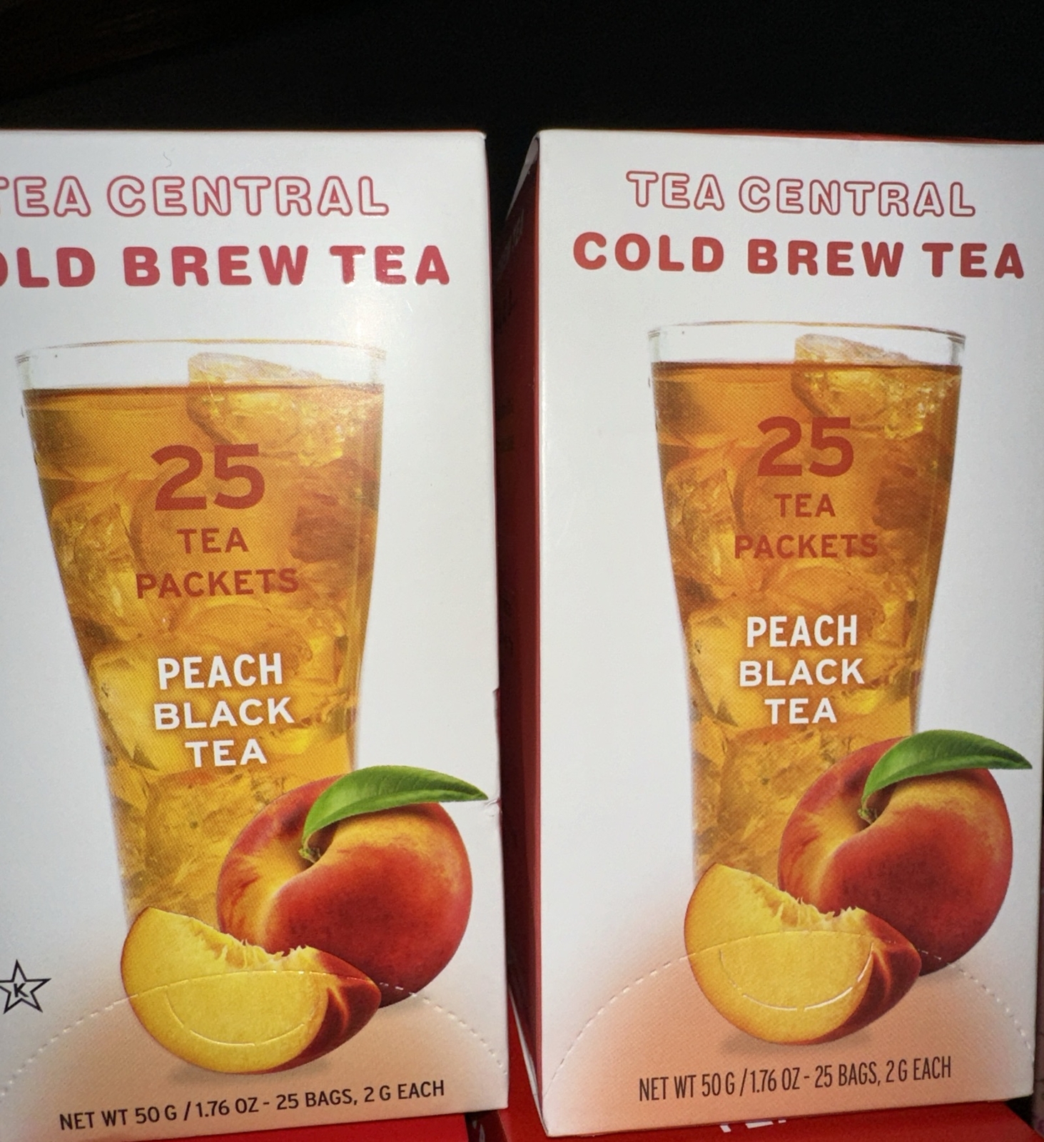 TEA CENTRAL COLD BREW 🍑 PEACH 🍑 BLACK TEA 2 Boxes= 50 Bags