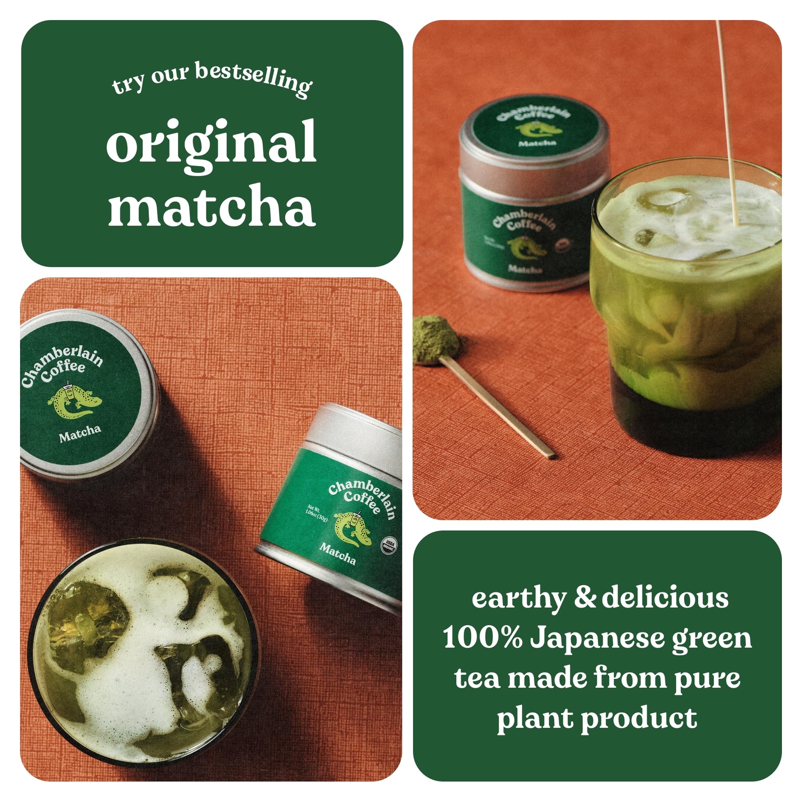Organic Ceremonial Grade A Matcha Green Tea Powder Hot Iced 1 Ounce 30 Servings