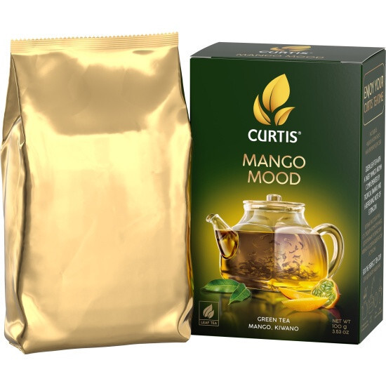 CURTIS MANGO MOOD Green Leaf LOOSE Tea Kiwano flavour 100g RF NO GMO Made Russia