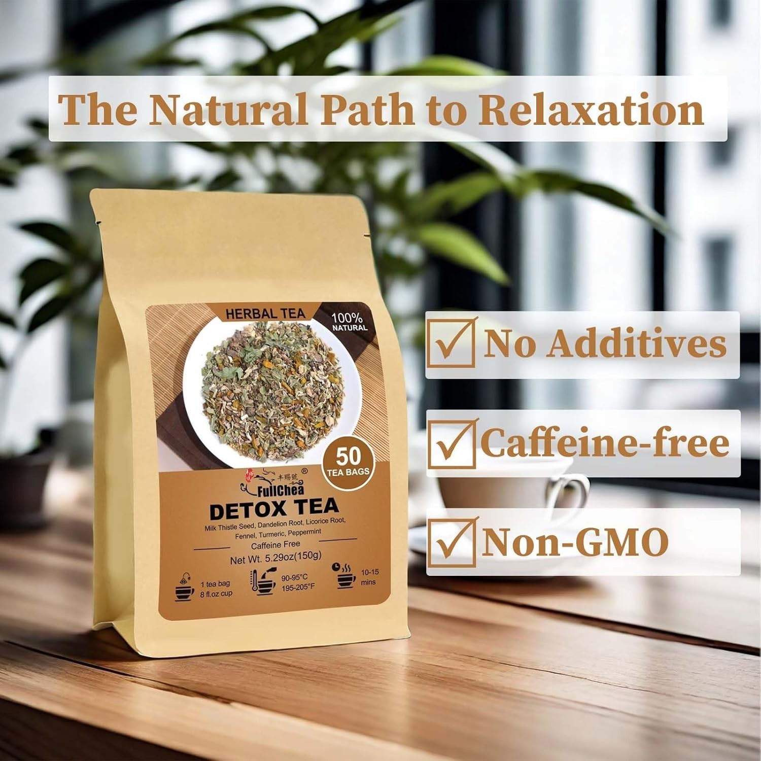 Detox Tea Bags, 50 Teabags Liver Detox Tea, With Milk Thistle Seed, Dandelion…