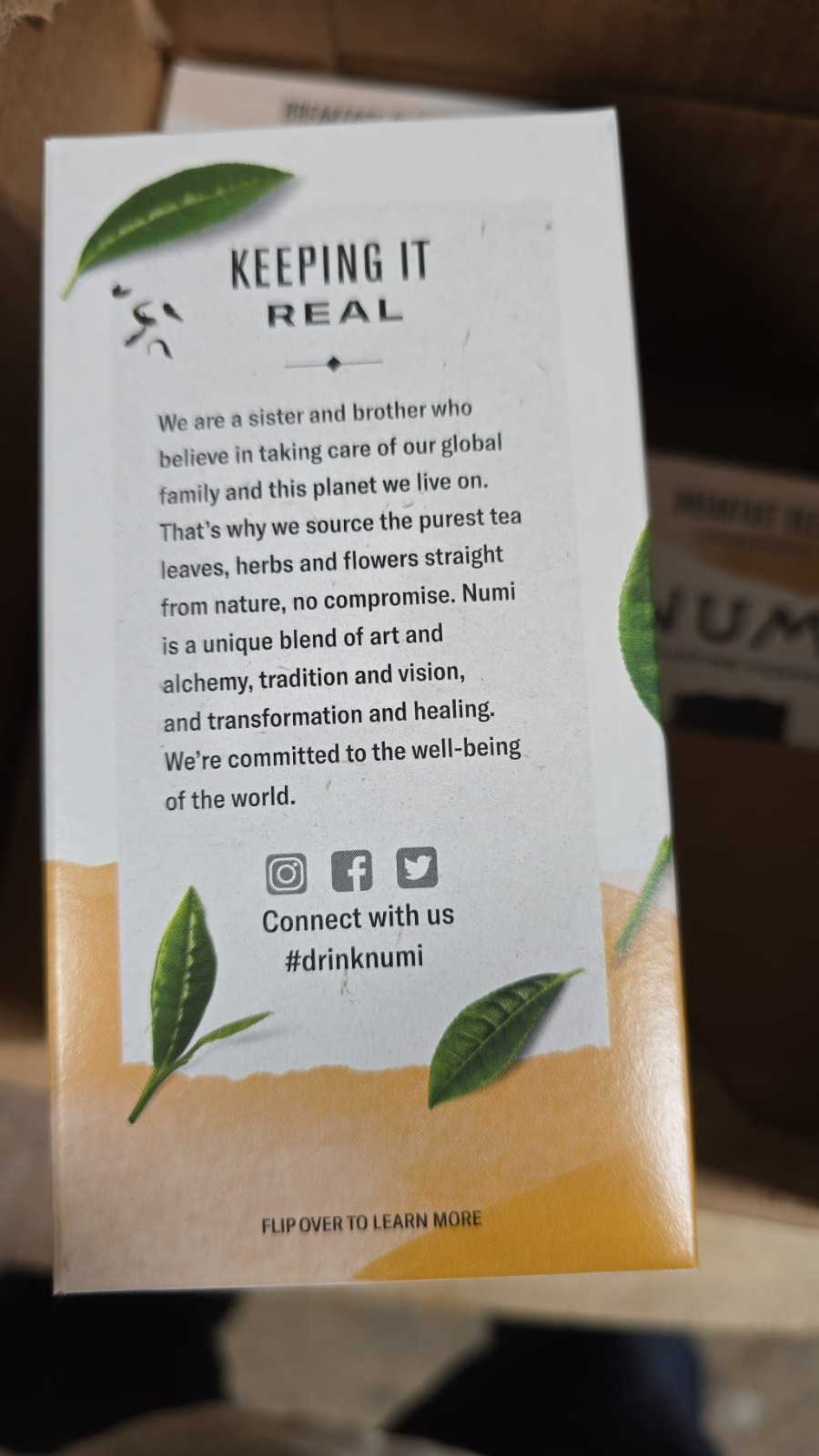 NUMI Organic Breakfast Blend Black Tea 18 Bags High Caffeine Non-GMO (PACK OF 2)
