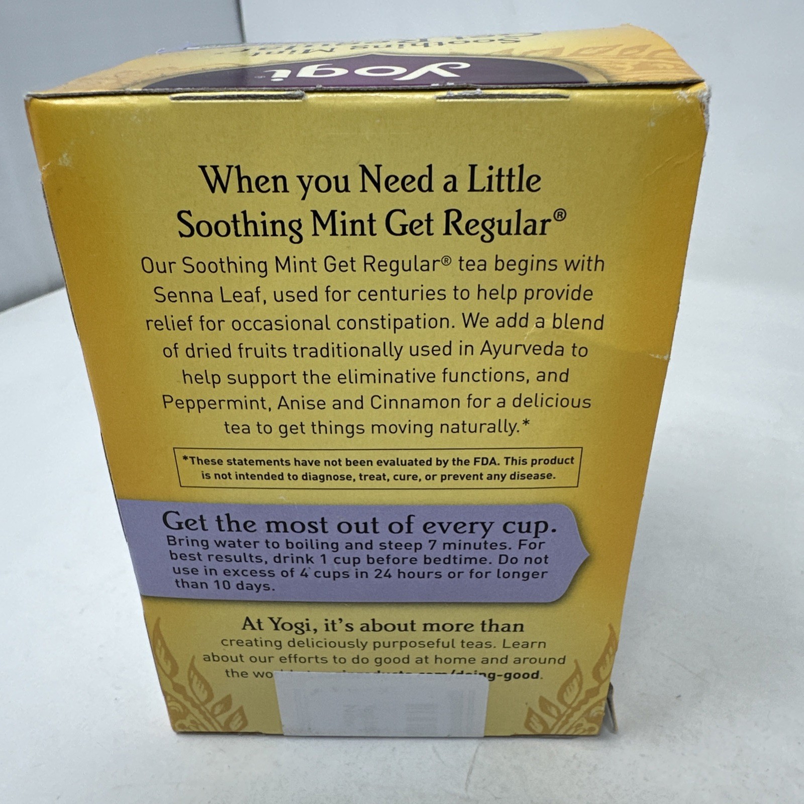 Yogi Soothing Mint Get Regular Tea Gentle Herbal Laxative Discontinued HTF
