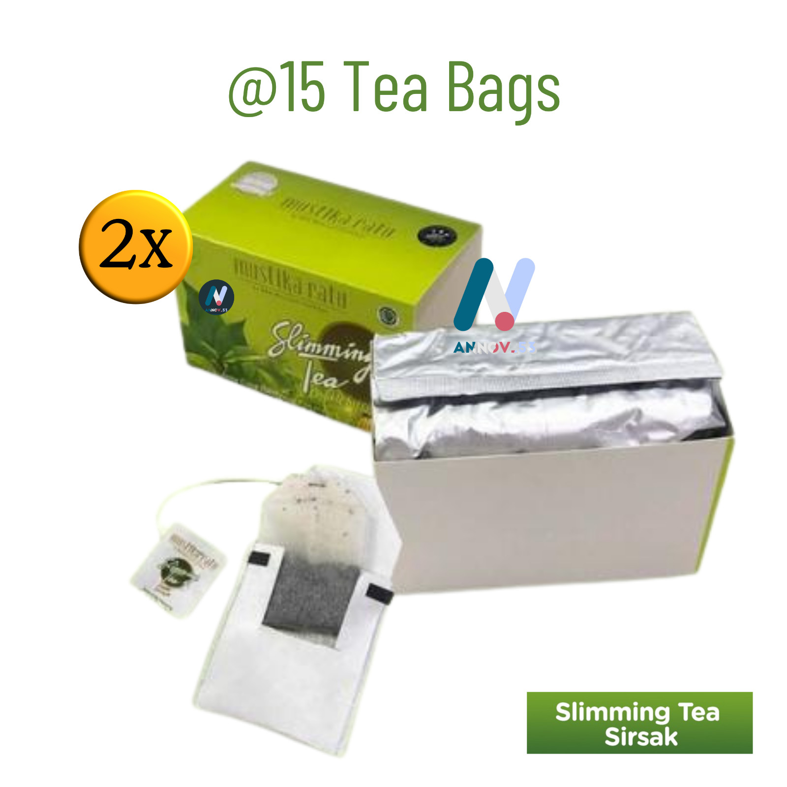 MUSTIKA RATU Herbal Slim Soursop Tea Immune Antioxidant Weight Loss Fat Burn 2X