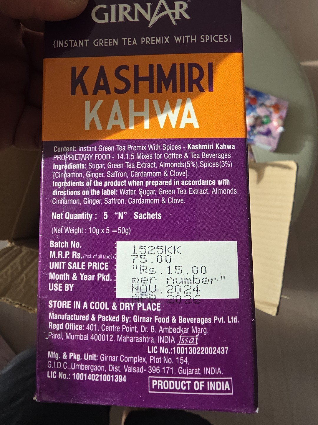 Girnar Kashmiri Kahwah Instant Drink 14 Boxes