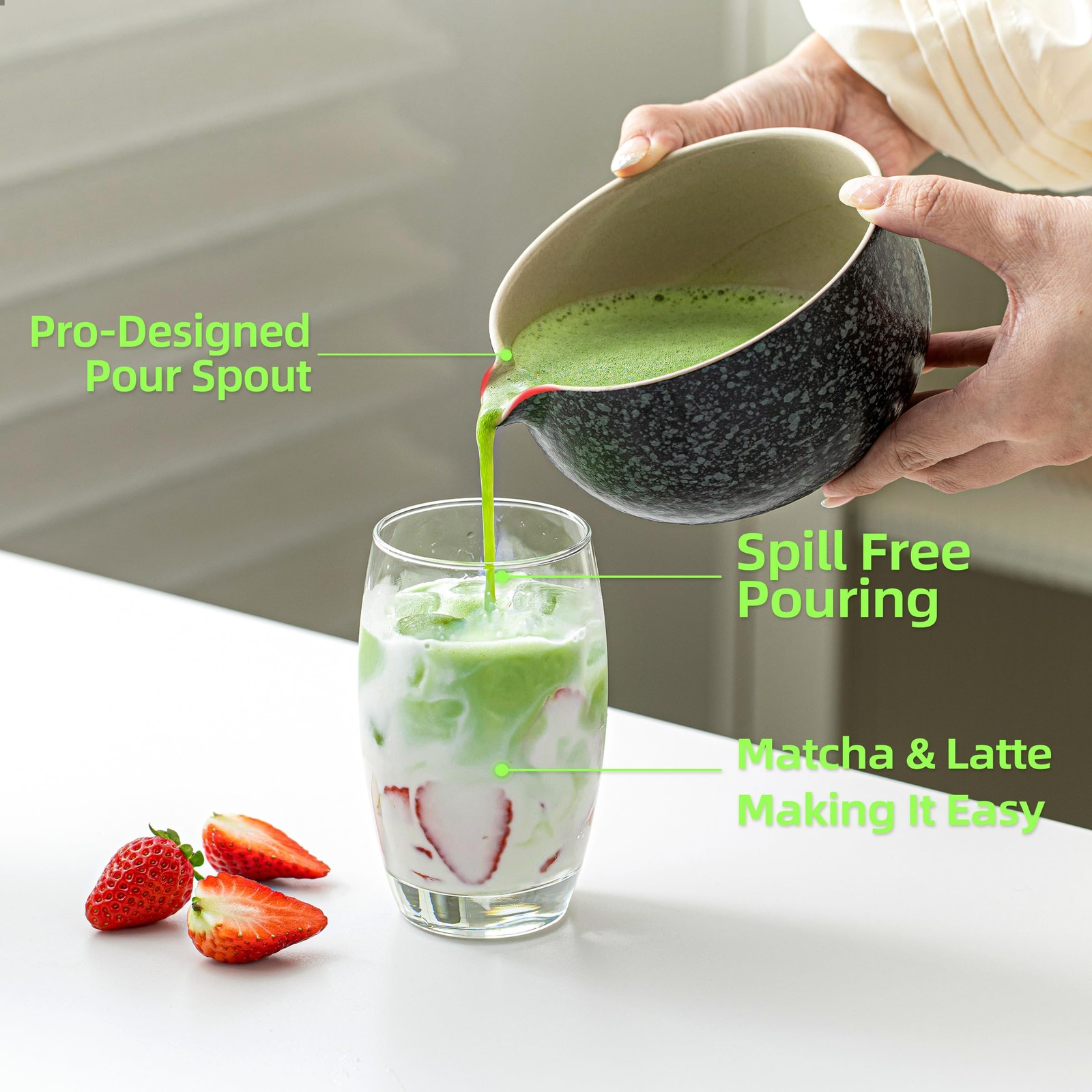 TEANAGOO 12 Pcs Matcha Whisk Set Black,Ceramic Matcha Set,Matcha Kit for Cere…
