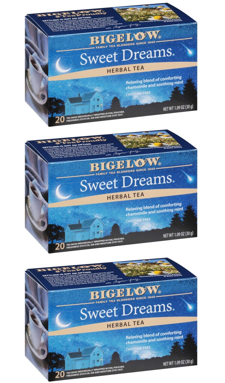 Lot Bigelow Herbal Tea Sweet Dream 60 Bag Relax Sleep Caffeine Free Father Gift