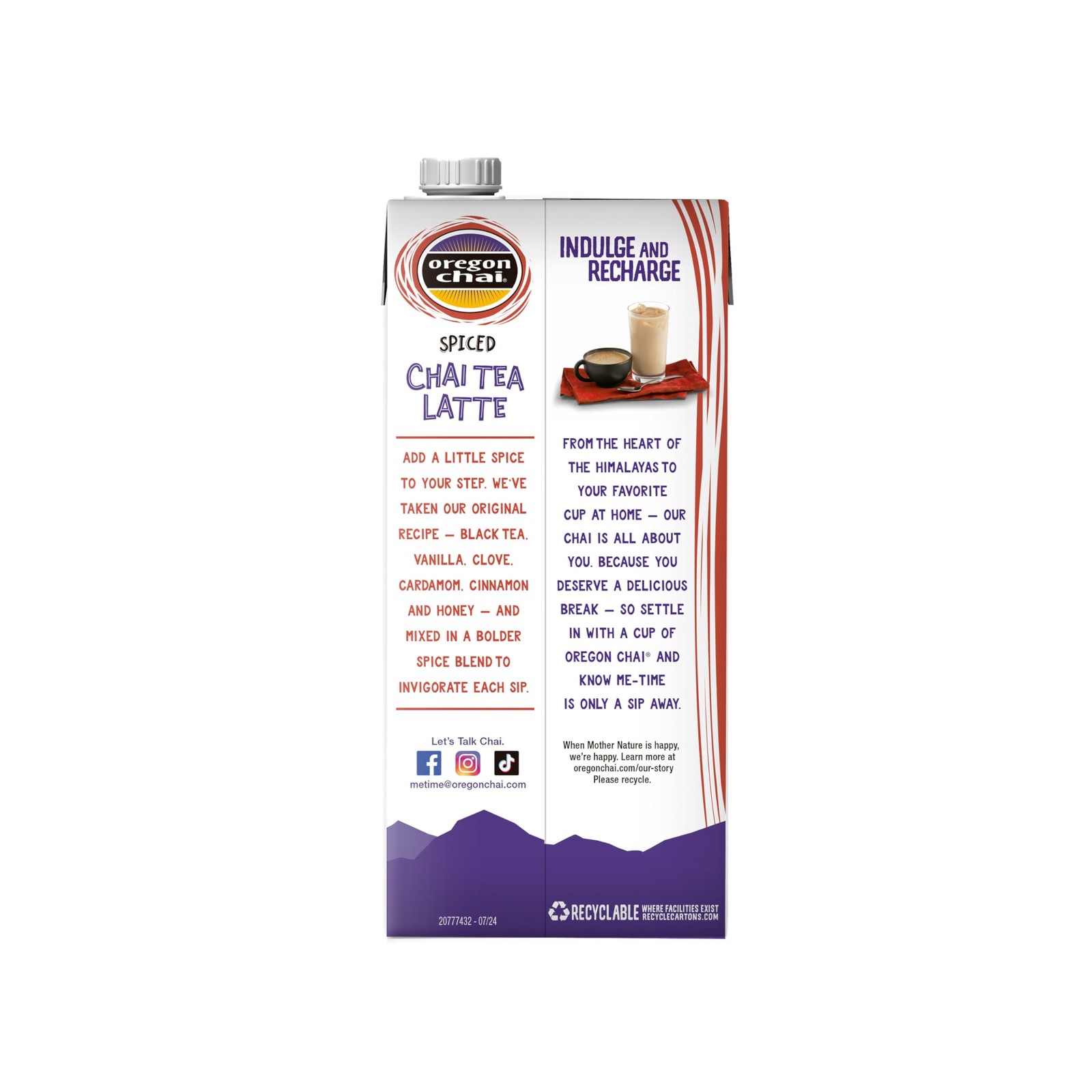 Oregon Chai Organic Spiced Chai Concentrate 32 Fluid Ounce Pack of 6