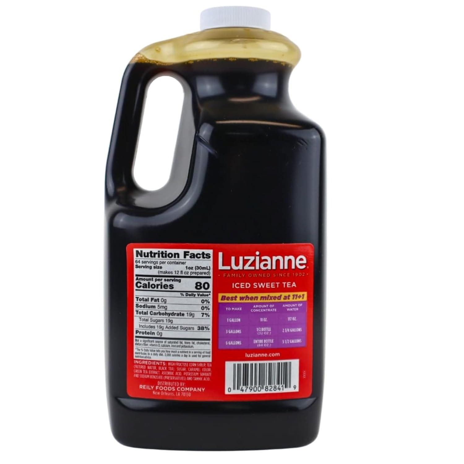 Luzianne Iced Tea Concentrate, Sweetened, Just Add Water, 64 Fl Oz Bottle (Pack