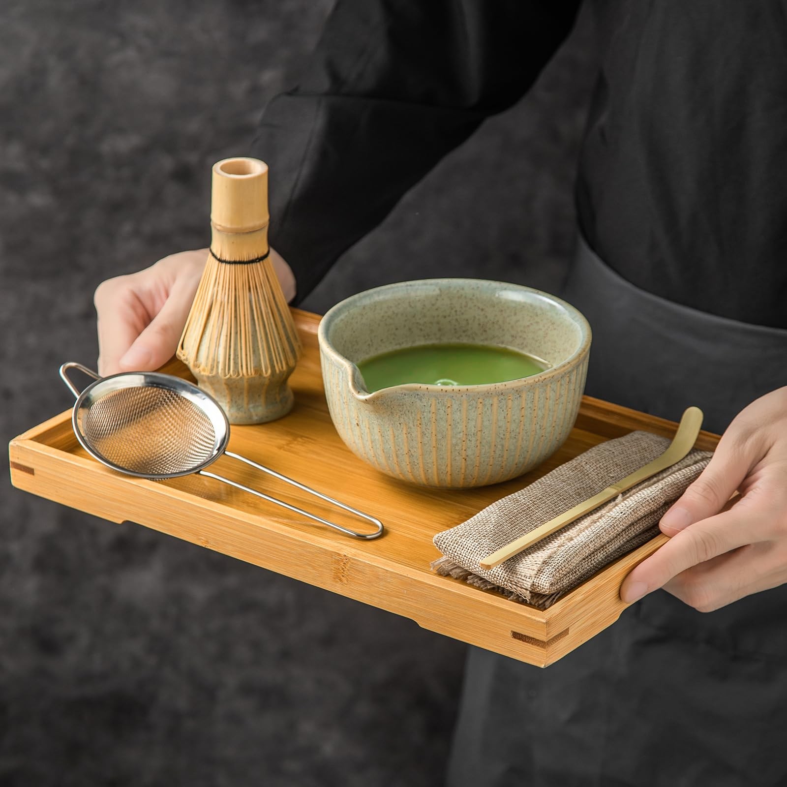5-Piece Matcha Kit – Complete Matcha Set with Whisk, Bowl with Spout, Scoop, …