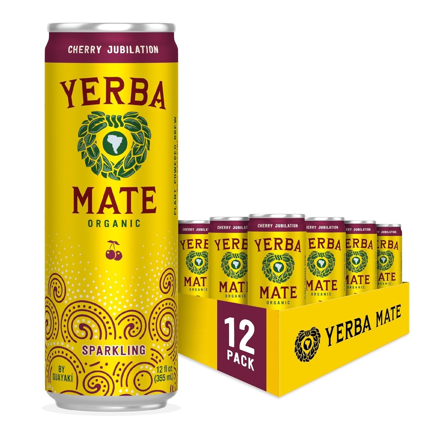 Guayaki Yerba Mate, Sparkling Clean Energy Drink Alternative 12ounce Pack of 12