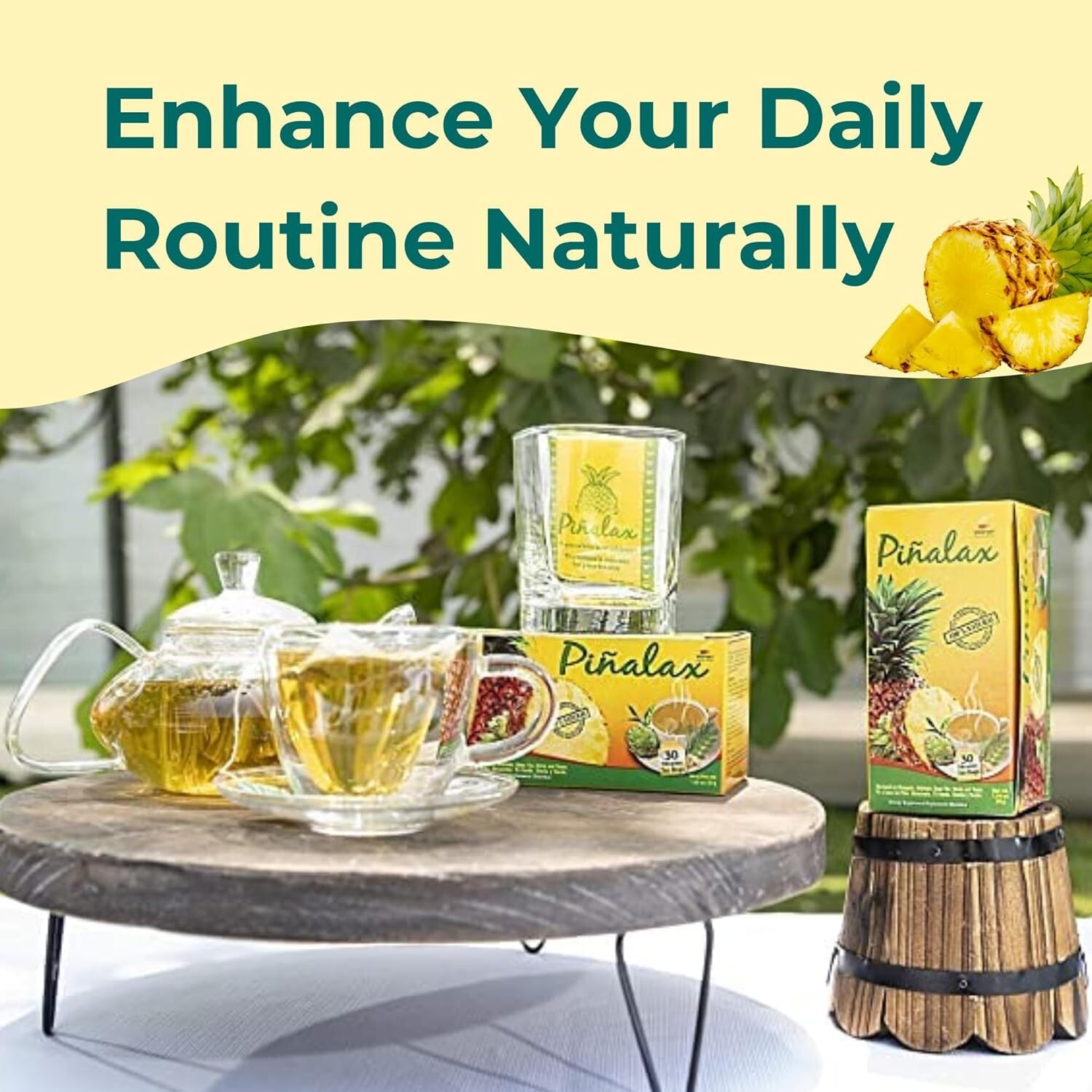 Piñalax 60 Teabags – for Digestive Support & Diet Pineapple Herbal Tea from Peru