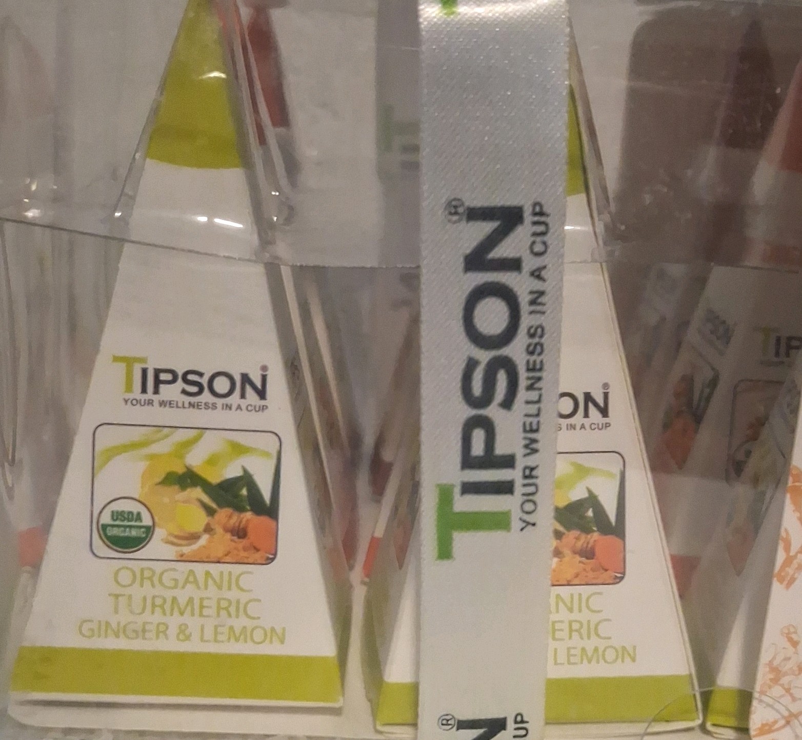 Tipson Turmeric Tea Collection USDA Organic Caffeine Free 12 Tea Bags 24g