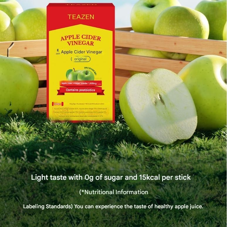 TEAZEN Apple Cider Vinegar 5g x 30pcs Low Calorie 0% Sugar KOREAN Healthy Drink