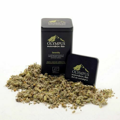 Serenity OLYMPUS Mountain Tea. Organic Tea Herb Mix. Metal Tin Box, 50g /1.76 oz