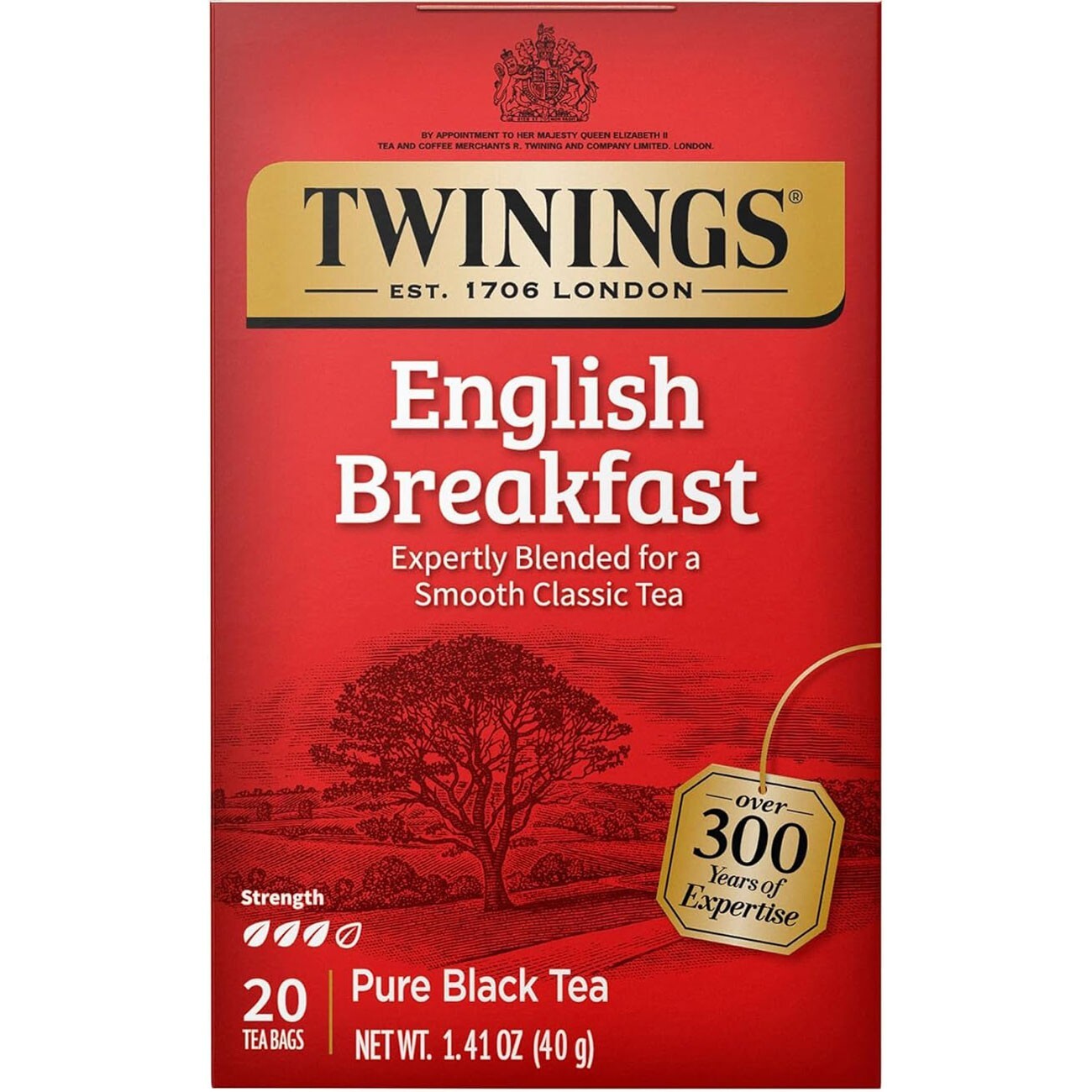 Twinings English Breakfast Pure Black Tea – 20 tea bags