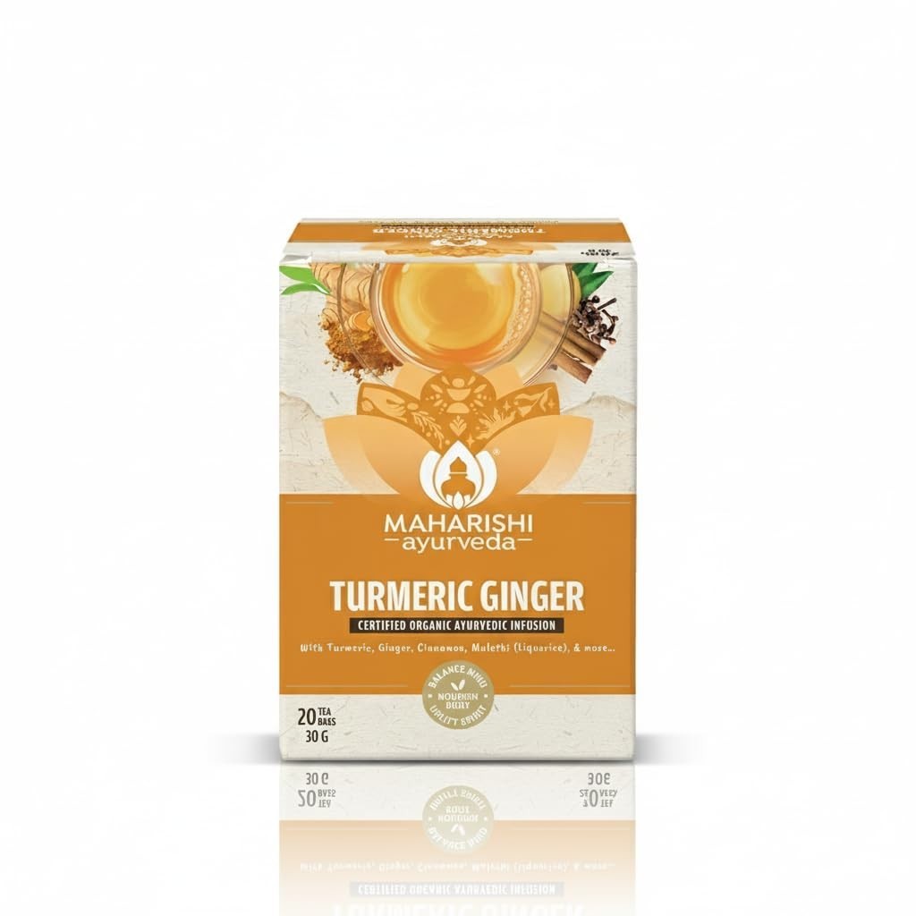 Maharishi Ayurveda All Natural Turmeric Ginger Herbal Tea, 20 Tea Bag