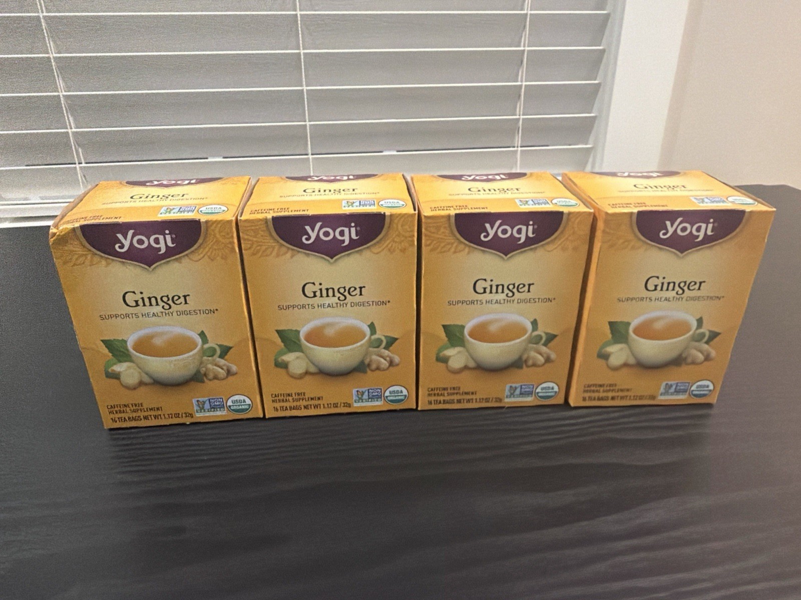 4 Boxes Yogi Ginger Tea Organic Herbal Tea 64 Bags NEW Exp 05/2027