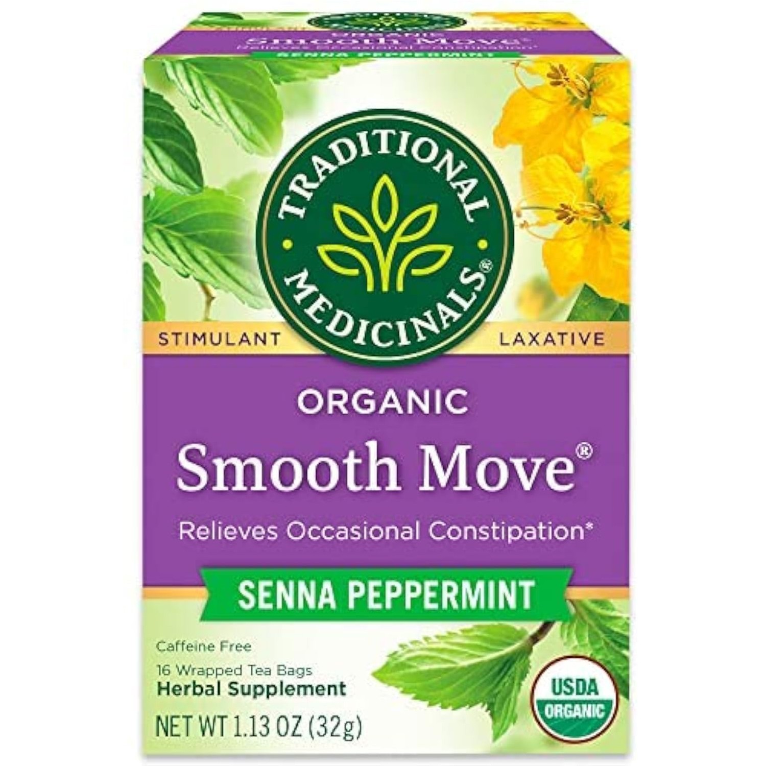 Traditional Medicinals Organic Smooth Move, Senna Peppermint, 16 Tea bags