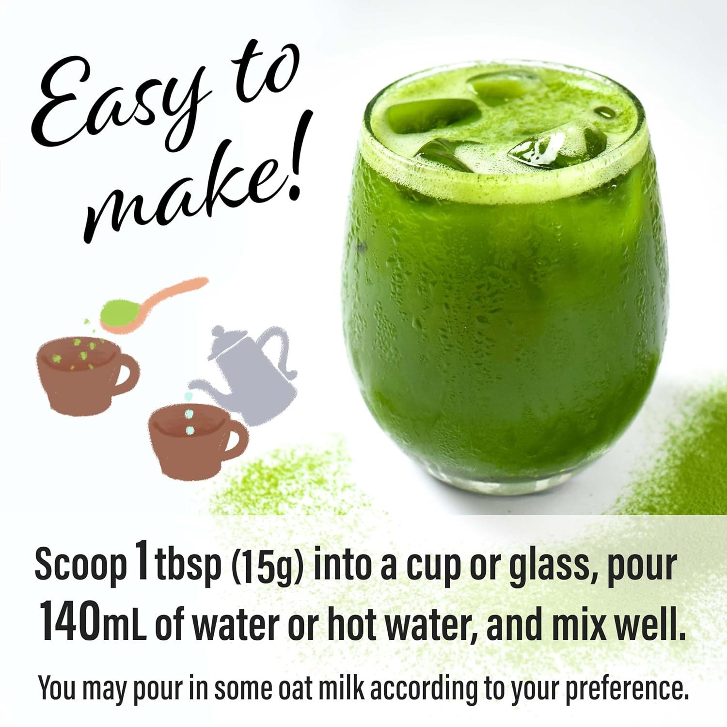 Japanese Oat Milk Matcha Latte, Uji Matcha Ceremonial Grade with 100gX2【YAMASAN】