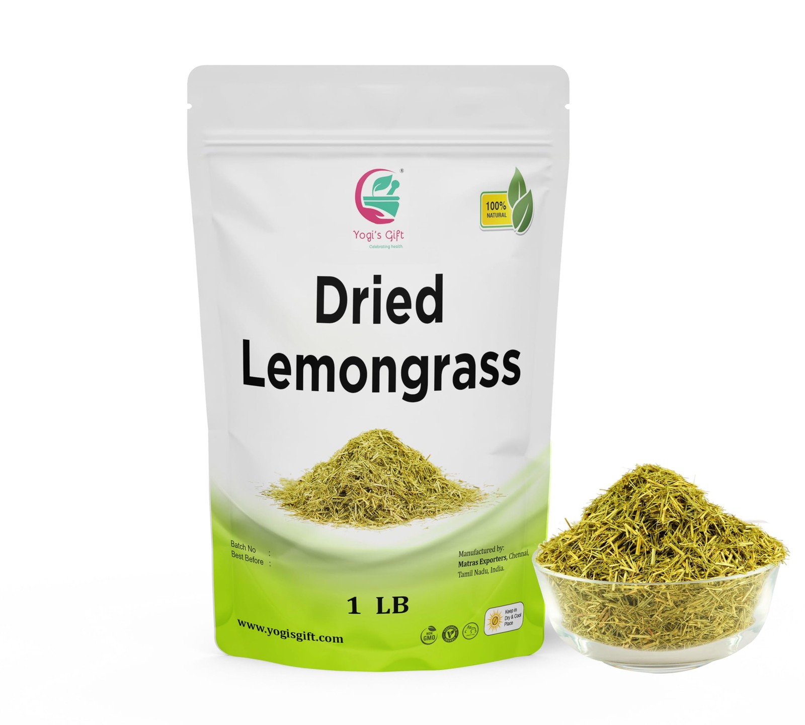 Dried Lemongrass 1 LB | Cut and Sifted Loose Leaf | Aroma Rich Lemon Grass | …