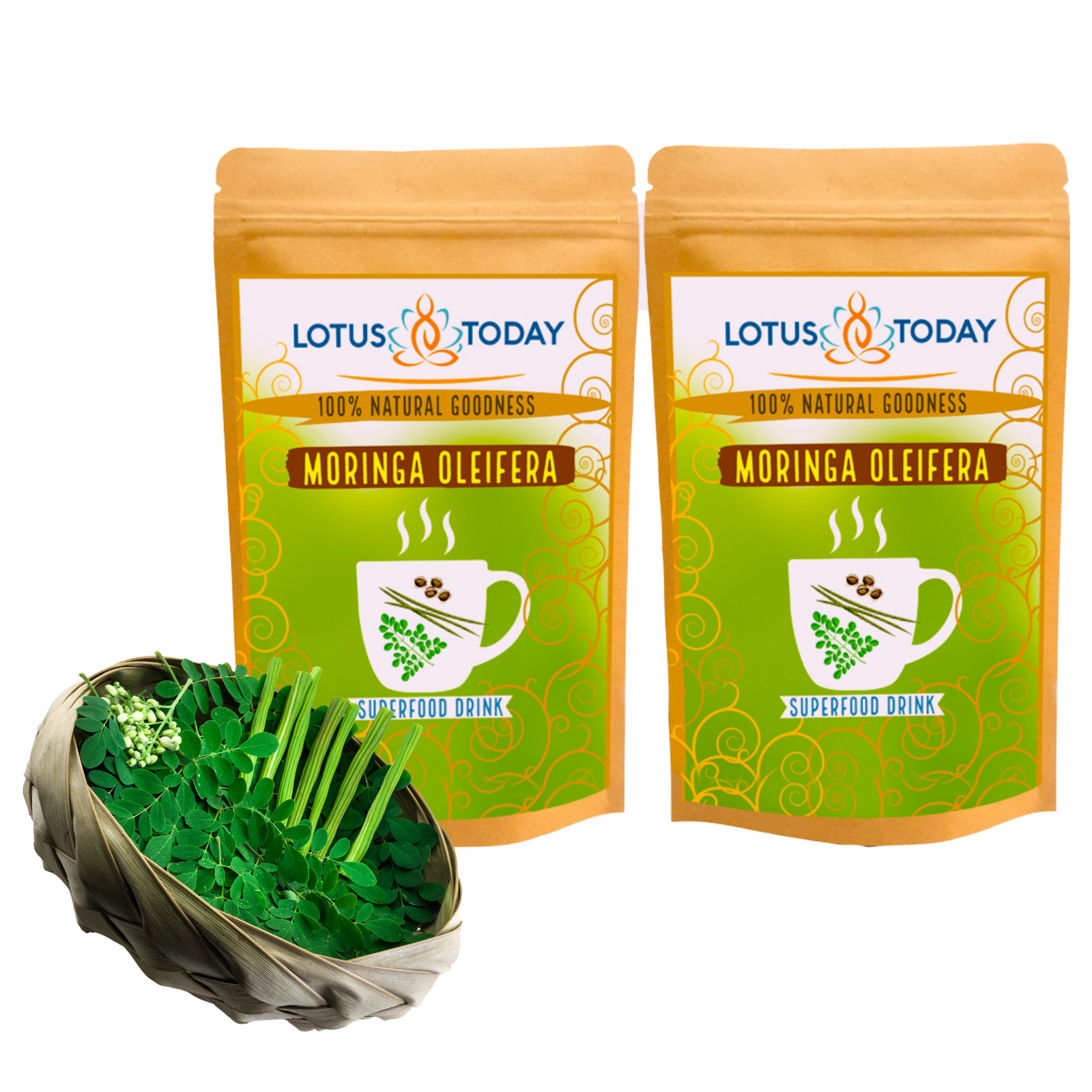 Moringa Tea – Drumstic, Ben Oil Leaf Tea Better Tasting Herbal Tea 100 Tea Bags