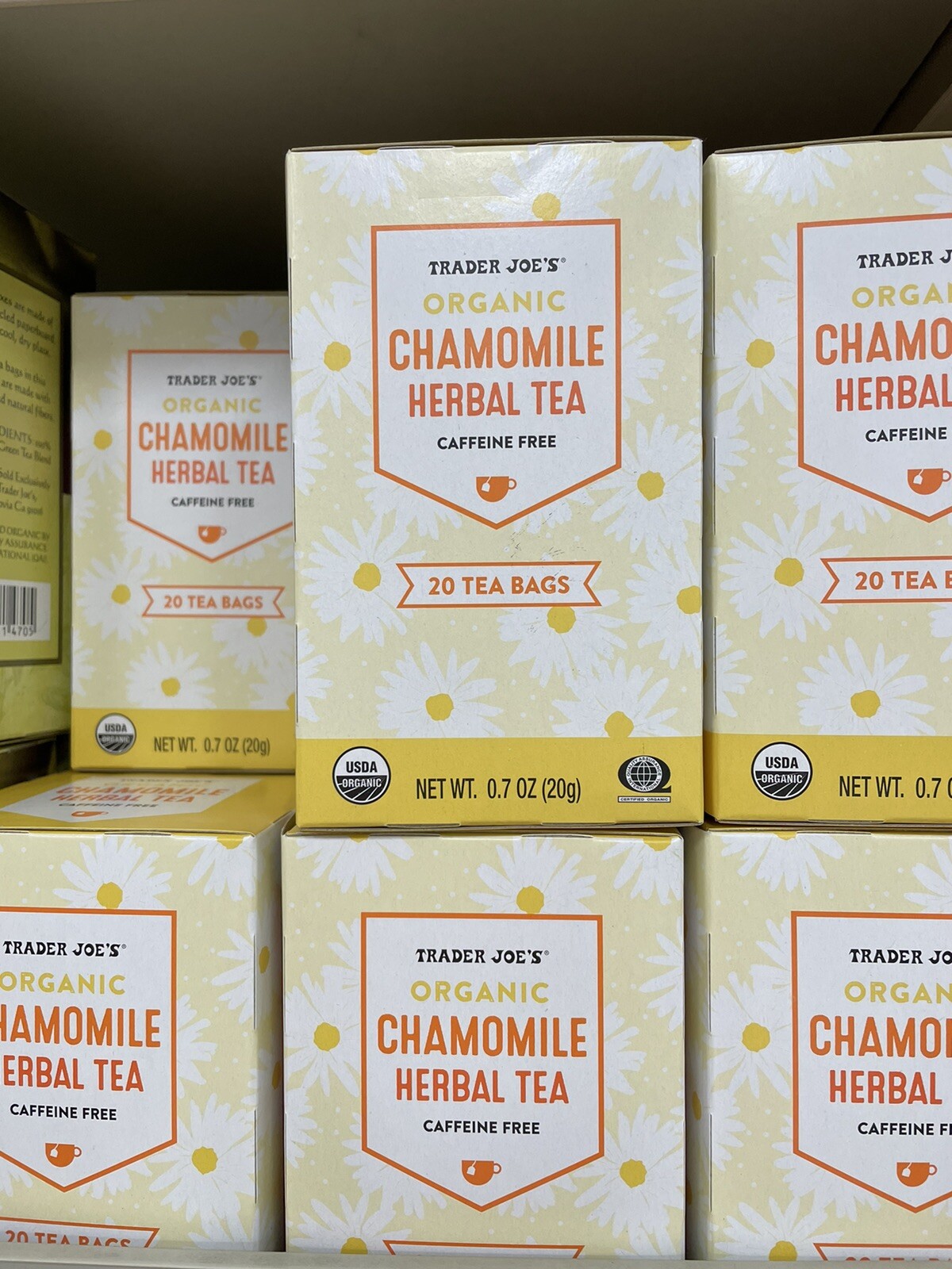 2 Boxes Trader Joe’s Organic Chamomile Herbal Tea Box Caffeine Free