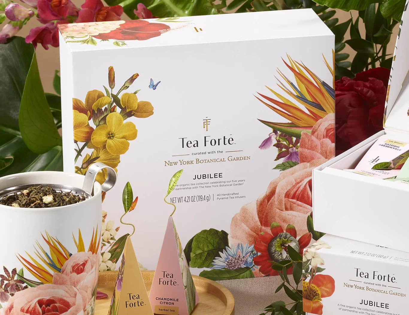 Premium Tea Chest Presentation Box Gift Set Sampler, 40 Count Individually Wrapp