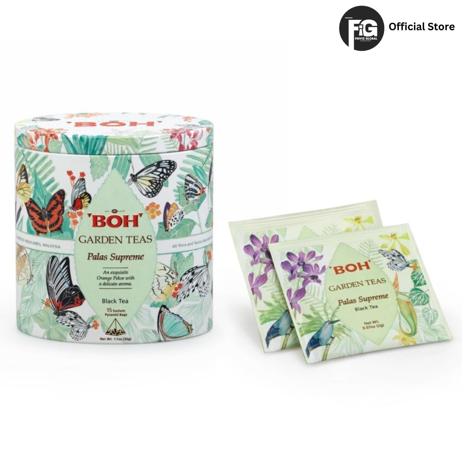 3x BOH Garden Teas Tea Palas Supreme Pyramid Teabag (45 Bags) Flowery Pekoe