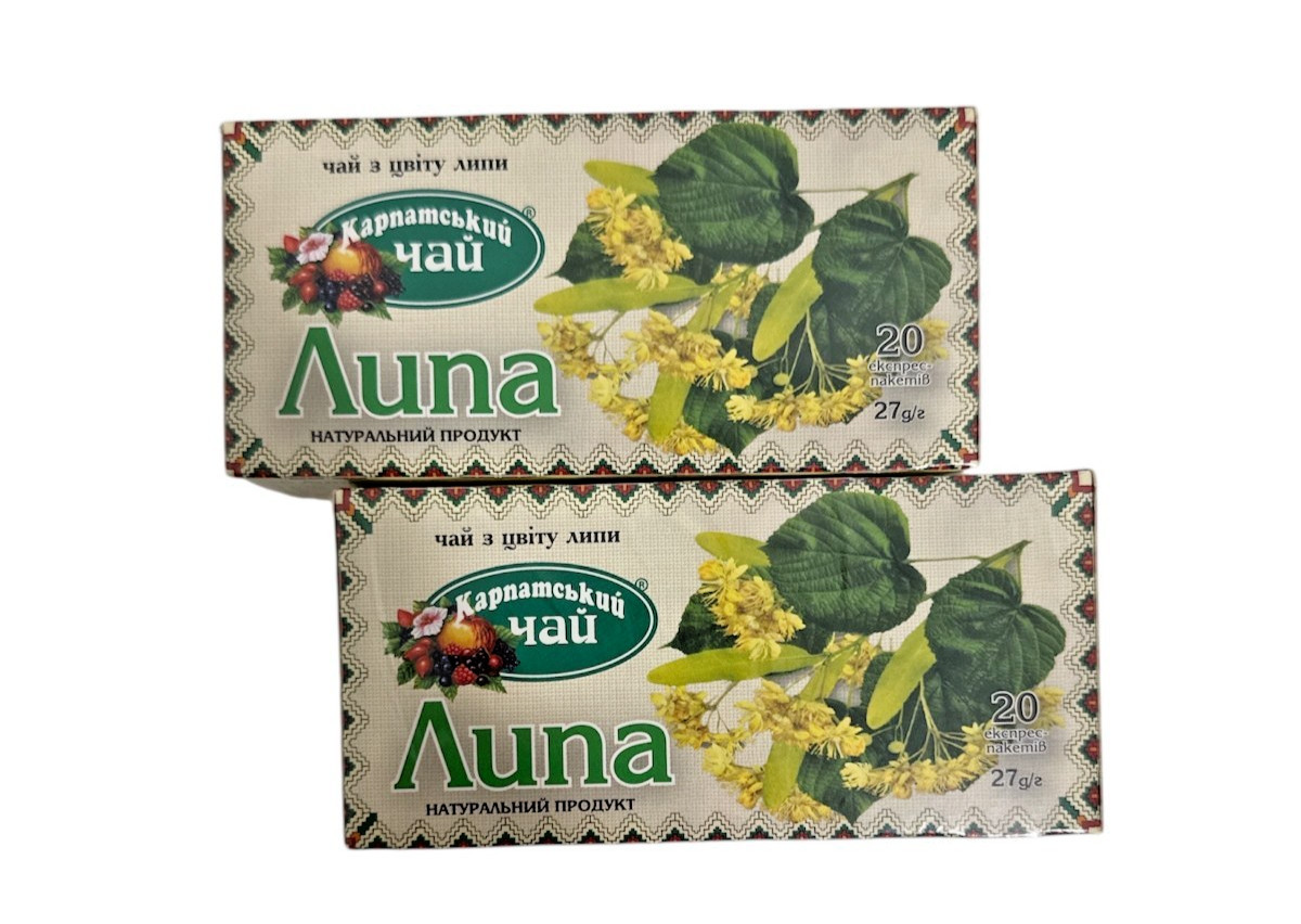 Carpathian Linden Tea 100% Natural – 20 Bags, 27g – Pack of 2 – Ukraine