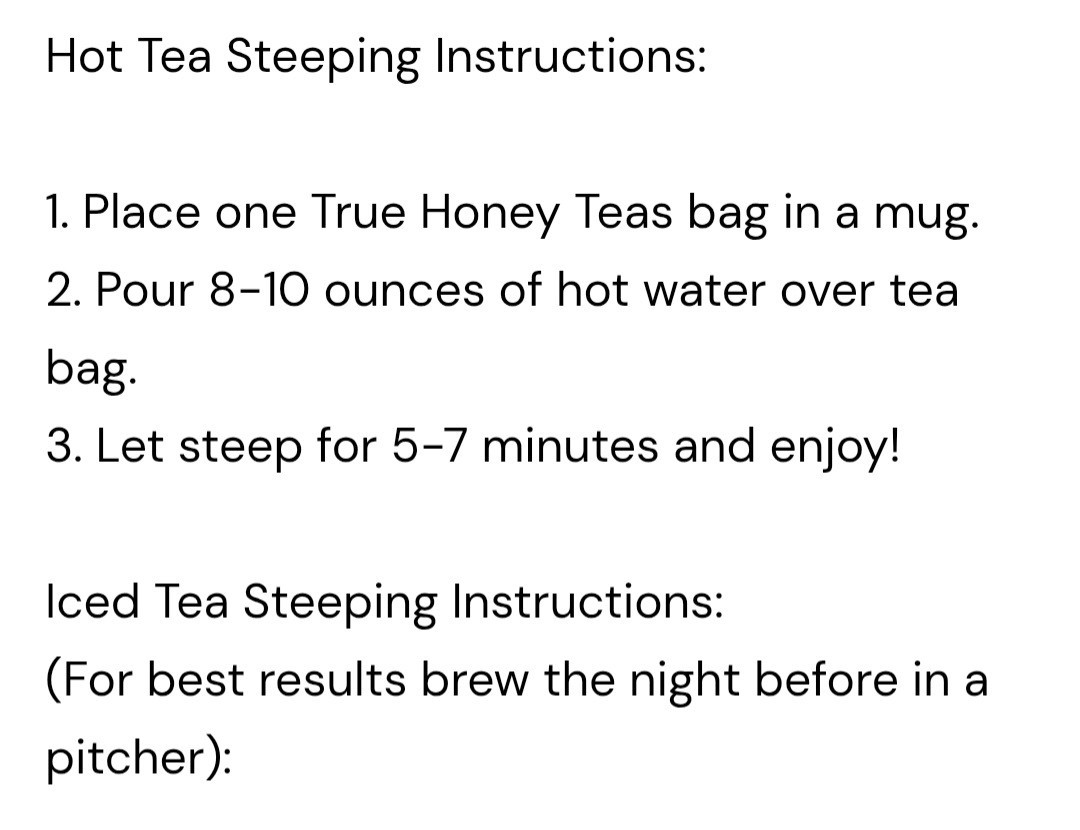 True Honey Teas Blueberry Rooibos Herbal Tea Organic Caffeine Free 24 Pack
