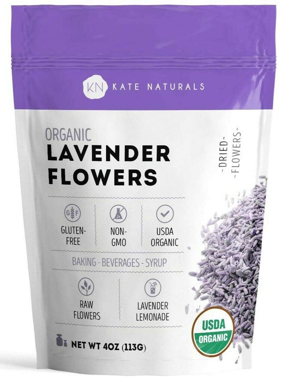Kate Naturals Dried Lavender Flowers for Tea, 4 Ounce (Pack of 1), Purple