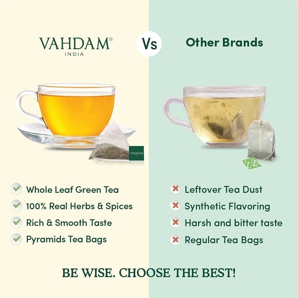 Vahdam Chamomile Mint Citrus Green Tea 50 Bags
