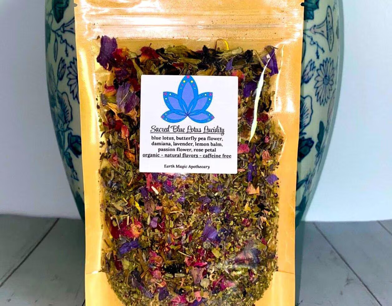 Organic Sacred Blue Lotus Lucidity Tea Blend, 1/2oz, 1oz