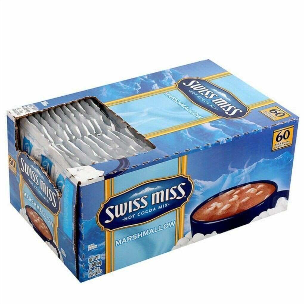 Swiss Miss Hot Cocoa Mix with Marshmallow 60 Sachets Rich & Creamy Drinks 1.68kg